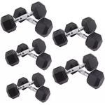 Black Hexagon Dumbells Weight Set
