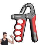 KipFit Adjustable 5-100KG Hand Grip Strengthener with Counter – Forearm and Wrist Exerciser for Muscle Building (RED)