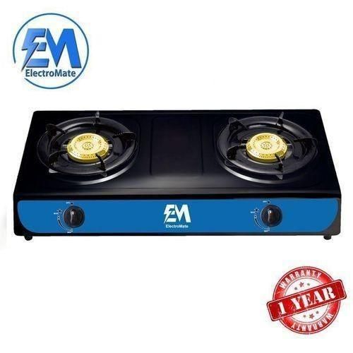 Em ElectroMate Two Burner Gas Cooker Stainless Steel Double Burner