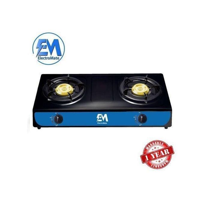 Em ElectroMate Two Burner Gas Cooker Stainless Steel Double Burner