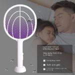 2-in-1 Electric Mosquito Swatter &amp; Lamp – Rechargeable Insect Repellent with Triple Safety Mesh, LED Indicator, Anti-Shock Design for Night Use