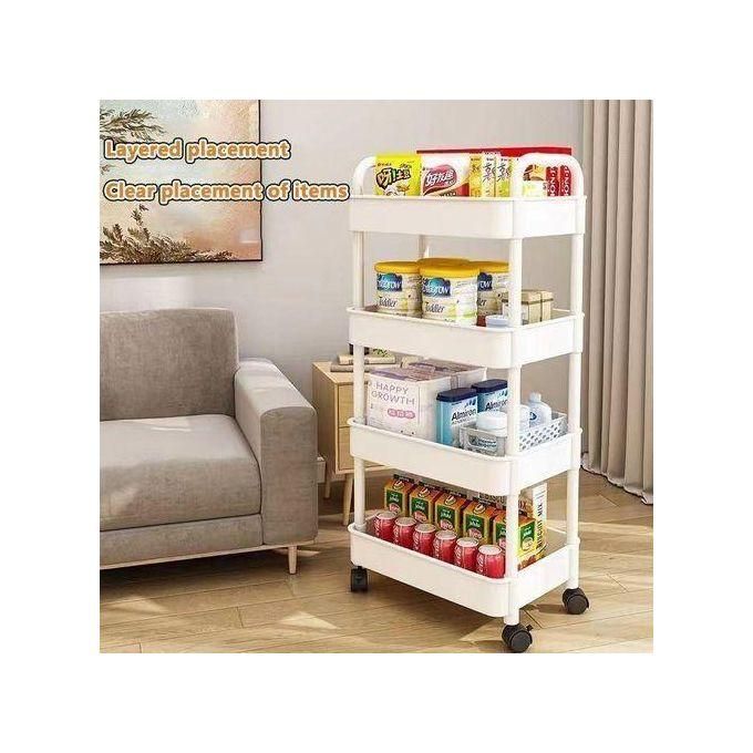 Classy 4 Layer Trolley Rack, Kitchen Floor Bedroom Multi-Layer Baby Snacks Mobile Bathroom Bathroom Storage Storage RaSmall Cart Storage Rack