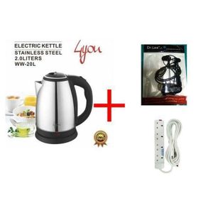 IPCONE 2L Electric Automatic Water Heater &amp; Boiler Electric Kettle +free EARPHONES +4WAY POWER EXTENSION SOCKET