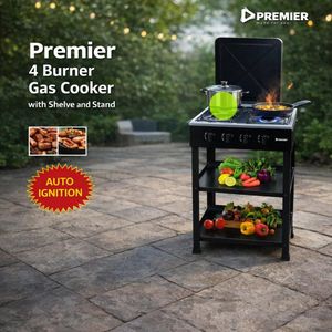 Premier PM530E Gas Stove 4 Burner with Metal Stand
