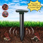 2PCS Solar Ultrasonic Animal Repeller Set – Waterproof Pest Control For Moles, Snakes &amp; Rodents