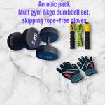 5kg Dumbbell Set, Skipping Rope Free Gloves(Aerobic Pack)