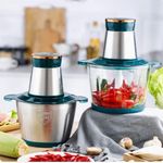 Stainless Steel Meat Grinder, 2L, 1 Set Of Blades, White