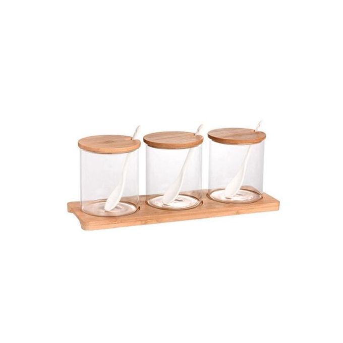 Glass Spice Just With Spoons 3 Pcs
