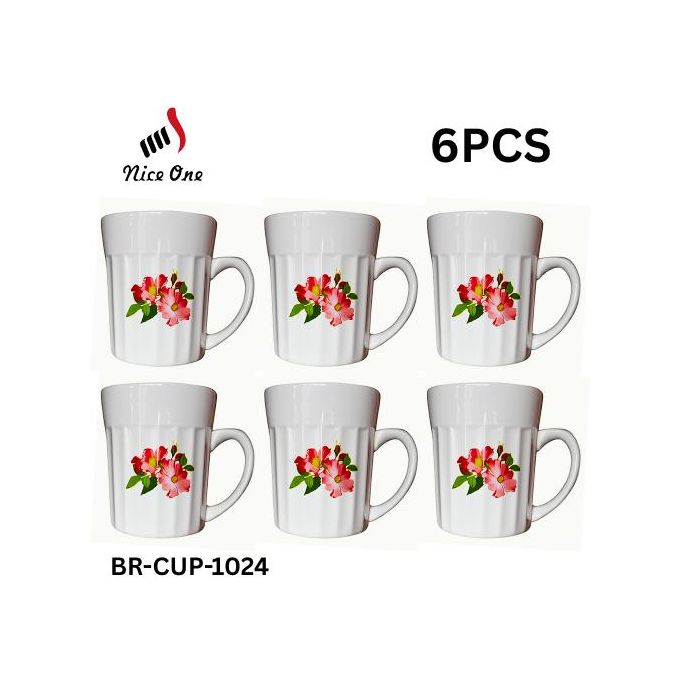 Nice One Set of 6pcs 250ML High Quality Porcelain Cups Tea Milk Coffee Mugs (BR-CUP-1024)