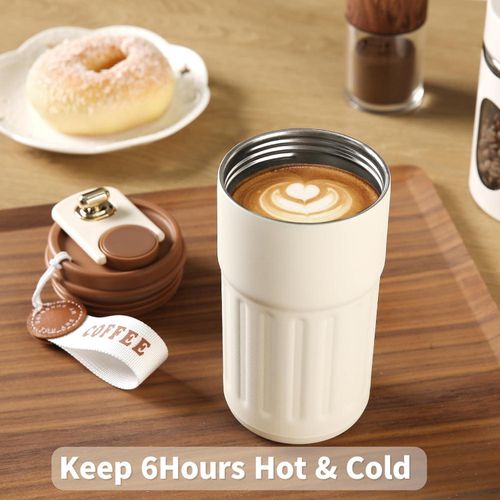 General 450ml travel coffee mug with digital temperature display for hot and cold drinks