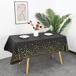 SXCHEN Black Star Party Disposable Plastic Tablecloth
