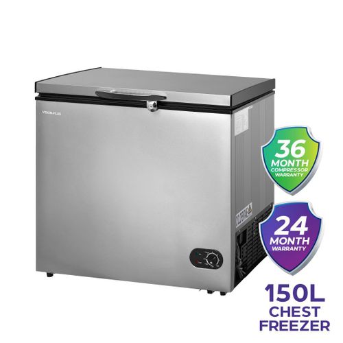 Vision Plus 150L Chest Freezers - Silver Finish (2YRs WRTY)