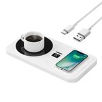 Flushrenic Mug Warmer, 22W Wireless Coffee Cup Heater with Adjustable Settings, Wireless Charging Pad, 3 Temperature Settings, 8-Hour Auto Shut-Off, Power Indicator Light and Wireless Charging Function Coffee/Tea Cup Warmer, Suitable for Home