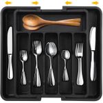 Silverware Drawer Organizer, Expandable Utensil Tray for Kitchen, BPA Free