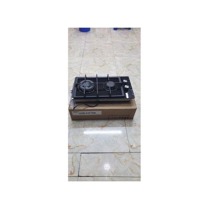 Haier  glass inbuilt 2 burner with wok burner hob cooker