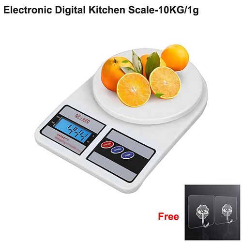 Electronic Digital Kitchen Scale 10KG/1g-White