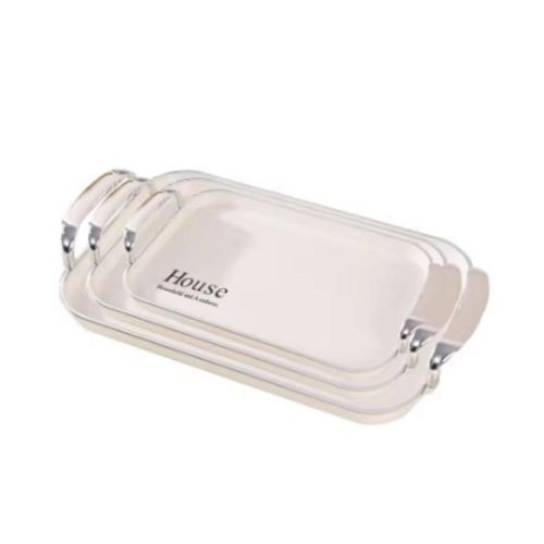 3 Piece Elegant Multi-Purpose Rectangular Large Capacity Serving Tray
