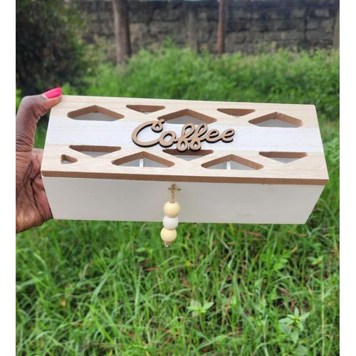 3 compartments / Slot wooden teabag / coffee organizer