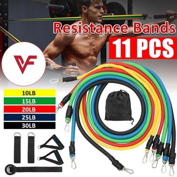 11 Pcs/Set Resistance Tubes Set Latex Crossfit Resistance Band Fitness Pull Rope Exerciser Body Training Workout Yoga Bands Crossfit Gym Ropes