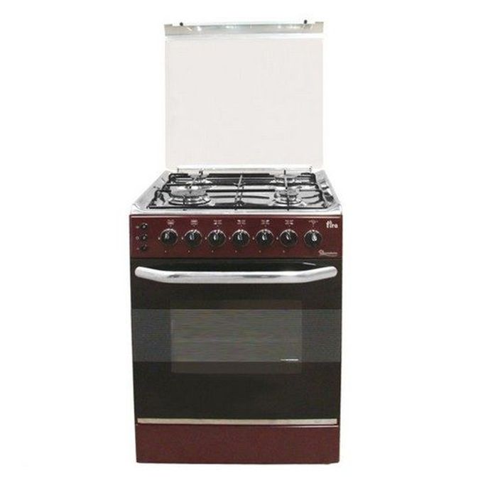 Ramtons EB/303-5694 - 4 Gas Roti + Auto Ignition Cooker - Dark Red (1YR WRTY)