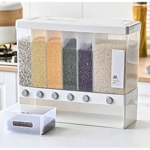 Cereal Dispenser Rice - Food Storage Keeper - White/Clear