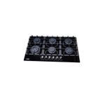 KHAL Hob 6 Gas Burner with 1 Wok Burner, Black Glass 90cm ID-6002