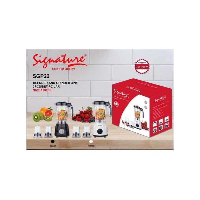 Signature 3 In 1 Powerful Blender and Grinder Combo -Powerful Kitchen Blender