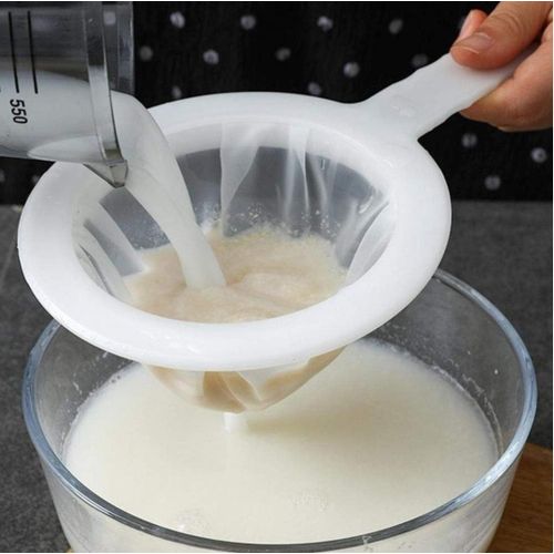 Kitchen Ultra-Fine Nylon Mesh Strainer – Plastic Fine Sieve Filter Spoon for Soy Milk, Coffee, Juice &amp; More