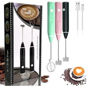 *2 In1 Electric Milk Frother, Rechargeable Hand-Held Electric Milk Frother 3 Adjustable USB Charging Can Be Used ForBulletproof Coffee Protein Drinks Matcha Coffee Whis