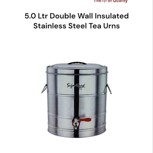 Signature 5Ltr Double Wall Insulated Stainless Steel Tea Urn For Home, Events, Restaurants Use