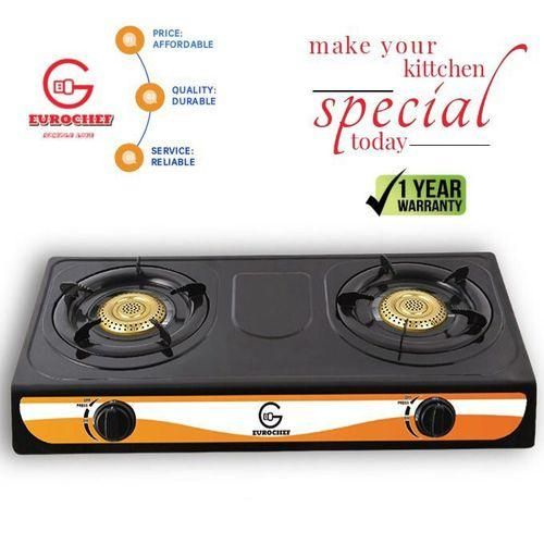 Eurochef Table Top Stainless Steel 2 Burner Gas Cooker