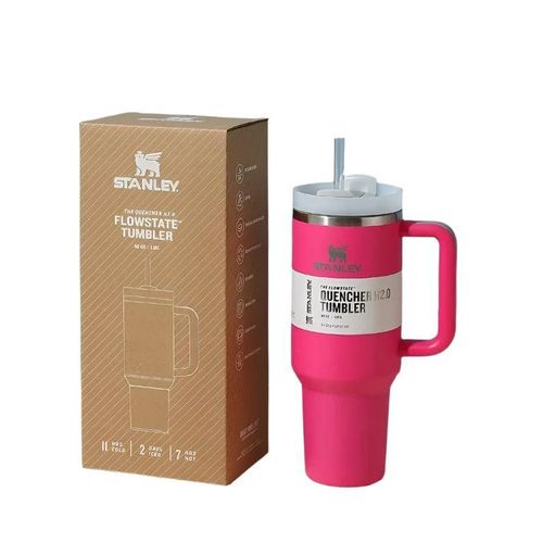 Stanley Stanely Quencher tumbler40oz pink stainless steel vaccum insulated cup with handle&amp;straw