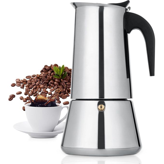 12 Cup 600 ml 20 oz Stovetop Espresso Maker Stainless Steel Moka Pot Espresso Maker Cafeteras Italian Coffee Maker Capable Moka Coffee Machine Greca Coffee Maker for Home Camping