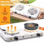 Double Burner Hot Plate 2000W 5 Gears Temperature Control Cooking Ranges Dorm