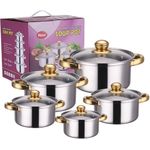 10pcs Stainless Steel Pots and Pans Sets for Kitchen