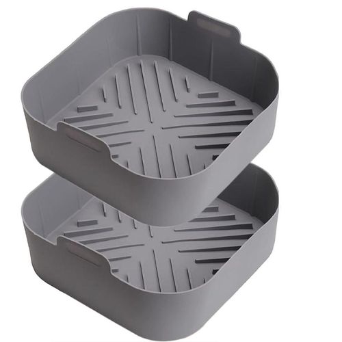 2-Pack Square Silicone Air Fryer Liner - Reusable Air Fryer Basket