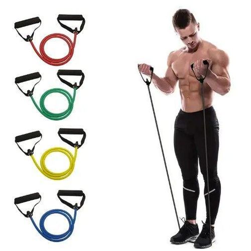 1pc Resistance Band With Handles, Exercise Bands, Workout Bands With Handles For Men Women, Strength Training Equipment At Home BLUE