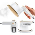 TodyJeyHo Mini Steam Iron, 2-IN-1 Handheld Travel Steam Iron,1100W &amp; 15s Fast Heat Up, Portable Steamer Iron for Home &amp; Gift, Travel