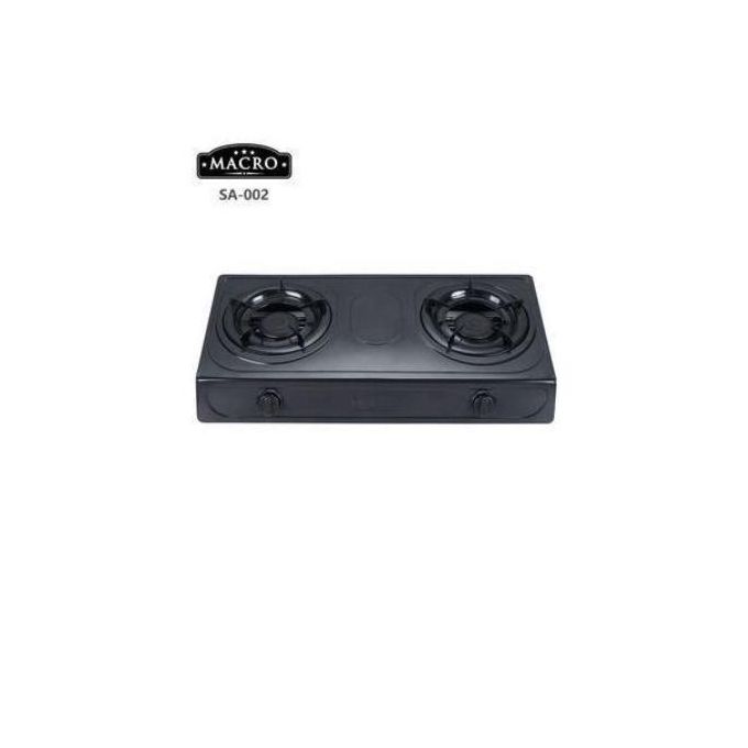 Macro Double Gas Burner Table Top Metallic Two Stainless Burner 2 Gas Cooker Stove