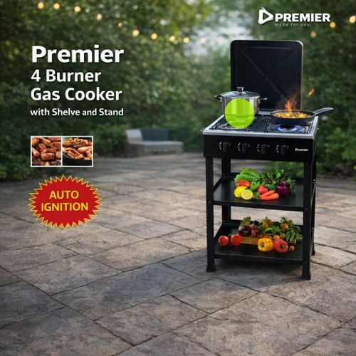 Premier PM530E Gas Stove 4 Burner with Metal Stand