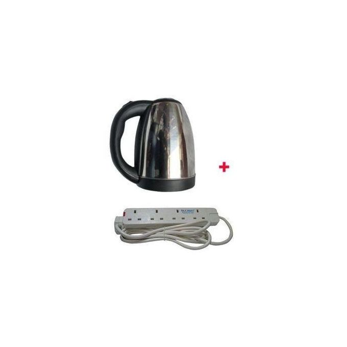 IPCONE  Stainless Steel Cordless Kettle Plus FREE 4 Way Extension