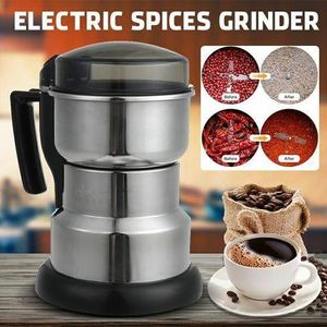 250W Stainless Electric Coffee Grinder Electric Grinder Grain Food Bean Grinding Powder Crusher /without handle Semi-automatic Large Capacity Coffee Bean /Nuts/Spices/Cereals