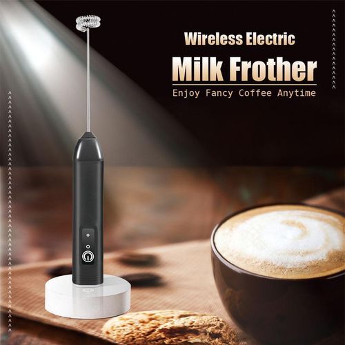 3-Speed Wireless Charging Milk Frother, Coffee Mixer &amp; Egg Beater