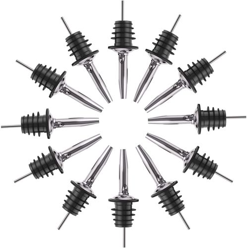 12 Pack Stainless Steel Wine Pour Spouts For Liquor Bottles