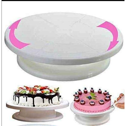 Round Easy Rotate Cake Stand for Rotating Platform for Cake Baking, 28 cm, Cake Decoration Turning Table