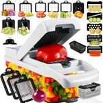 Black and white multifunctional 22 in 1 food chopper onion chopper vegetable slicer chopper vegetable chopper with 12 blades