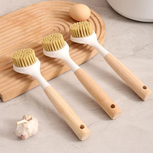 3pcs kitchen cleaning brush, wooden handle pot brush, dish brush