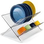 TodyJeyHo Collapsible Dish Drying Rack with Drip Tray  2 Tier Dish Drainer Rack