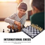 Folding Chess Board Set Gold Silver Travel Chess Board Game Sets Portable Beginner Chess Set Plastic for Children Adult Party
