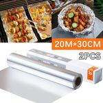 2pcs Food Grade Tin Foil For Air Fryer/oven (20m*30cm)